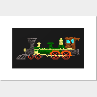 Ticket to Ride Train Engine Pixel Design - Board Game Inspired Graphic - Tabletop Gaming Posters and Art